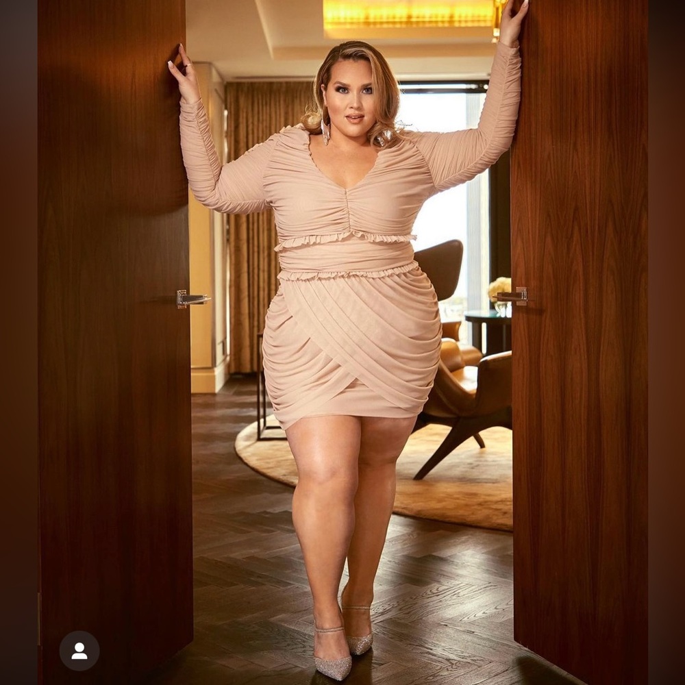 Women’s Nude, Mesh Party Minidress 2X (18-20) NWT
